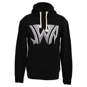 Jw Anderson Gothic Logo-Print Hoodie in Black Cotton